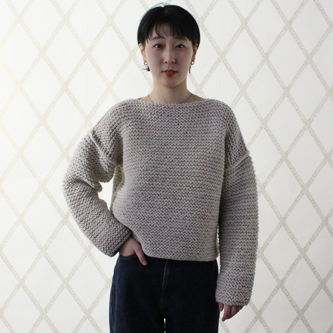 コーギ社製　俵編みニット　size S-M相当　ドライクリーニング済み　美品中古 コーギ社製俵編みニットsize S-M相当ドライクリーニング済み美品