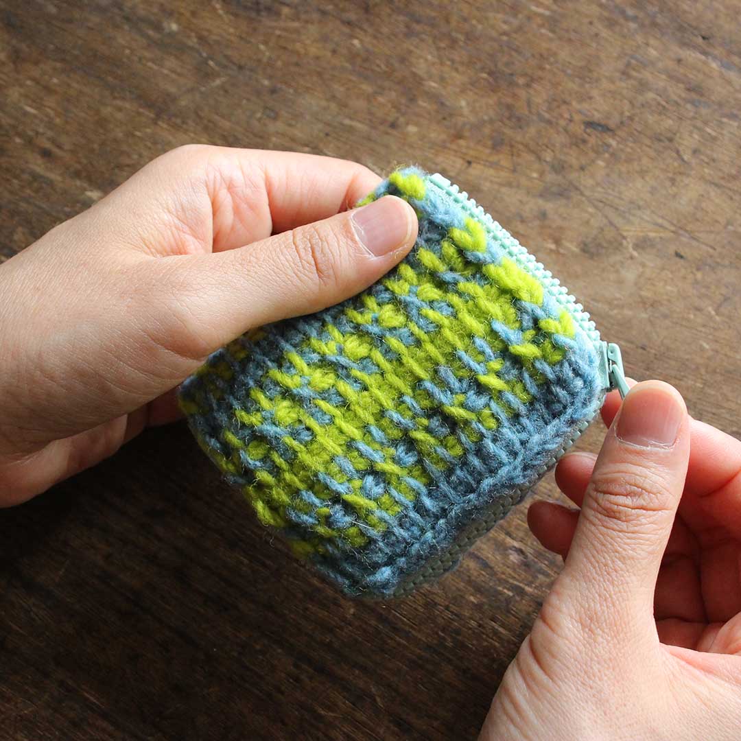 アフガン編み ミニポーチ レッスン】アフガン編みのミニポーチ – moorit