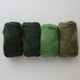 左からloden green,celtic green,wimbledon green,dark apple green